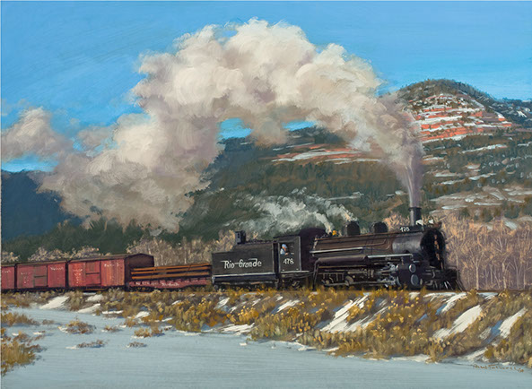 Paul folwell Painting; Oil; 28"x38"; Rio Grande; 478; Durango: Silverton; Colorado; Narrow Guage.