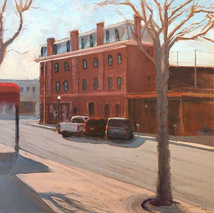 Oil Painting by Paul Folwell, 12”x12” Central Hotel, Durango, CO